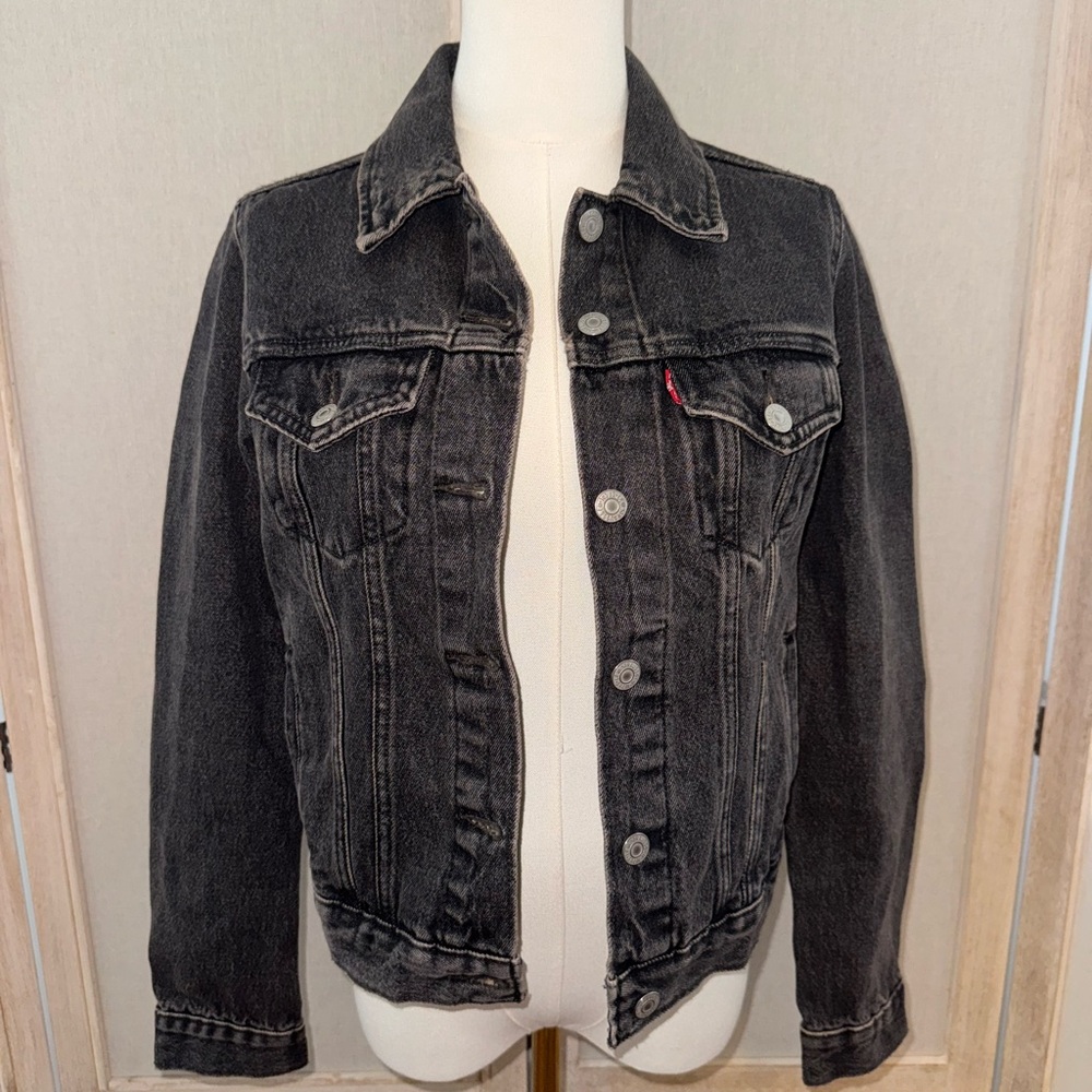 Levi's Black Washed Denim Jean Jacket